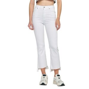 HIDDEN HAPPI WHITE CLEAN STEP HEM CROP FLARE SUMMER